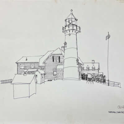 2. Chatham Lighthouse, Cape Cod with tower in front.