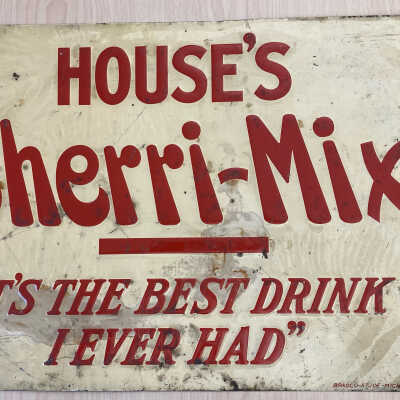 Metal sign of House’s Cherri-mix