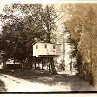          The honeymoon treehouse with Lake Michigan in the background - exact location a history mystery; Tree House.jpg 2.1M - Digital file from Jack Sheridan Drive 2021.72.02
   