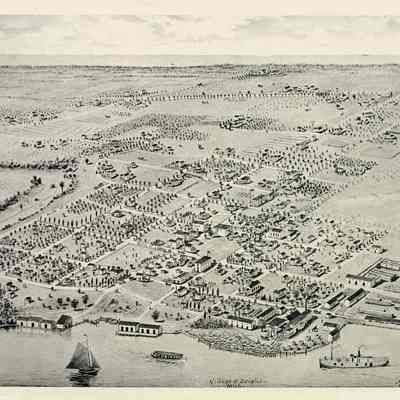 Joseph Warner bird's-eye view of Douglas 1907