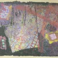 Mixed media on hand-made paper