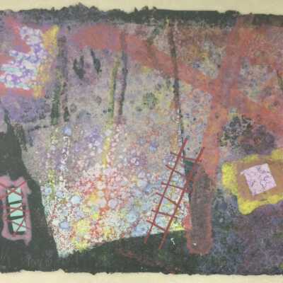 Mixed media on hand-made paper
