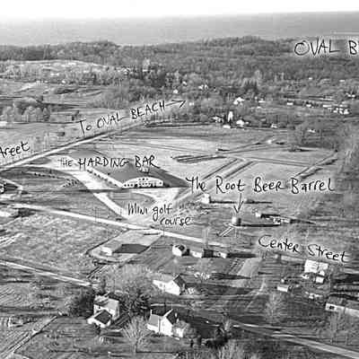 Annotated photo as used in the Douglas Root Beer Barrel interpetive sign