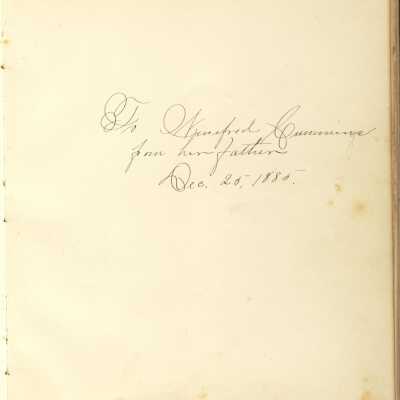 inscription from her father, Dennis Cummings