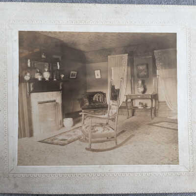 Rocking chair by the fireplace