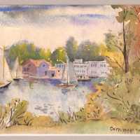Kalamazoo River and Tourist Home Hotel by Cora Bliss Taylor