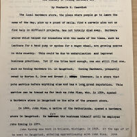          The History of Koning Hardware Co. by Frederik H. Geerdink, pg1; Paper copy available in the properties folder for 439 Butler Street
   