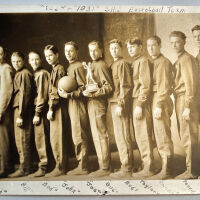          front; The players may be Bill Wilson, Bud Bekken, John Barron, Joe ?, Bud ?, Bud ?, Paul Taylor or Taylor Plummer, Noland Shreckengust, Penvie Monique and Don Bird
   