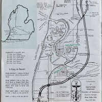          back cover; Map indicates locations of Carousel Mountain, Poll Museum, St. Augustine Seminary, Devil's Kitchen, Storm Warning tower, Camp Gray, Todd Farm, Swan Creek, Hospital, Chamber of Commerce office, Moore's Creek
   