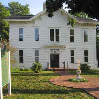 Saugatuck-Douglas History Center, August 2009: With green sign over door