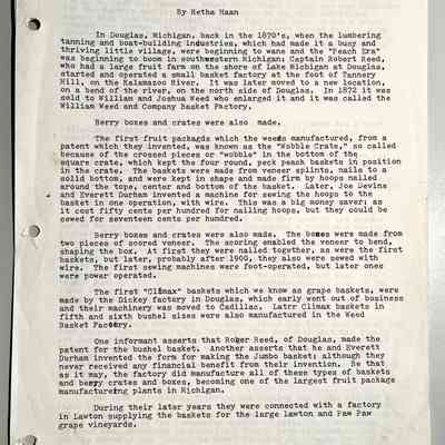 Haan Douglas Basket Factory essay