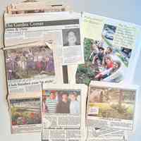          Manilla envelope of newspaper clippings; Photos of young gardeners Ashley Wentzell, Zoe Hoover, Alexa Bryant, Leah Herbert, Ashley Moore, Heather Pitcher, Ana Capotosto, Caroline Williams, Diego Perez-Pala and Leah French.
   