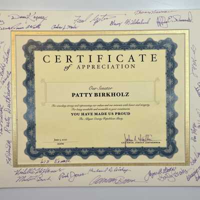 K. Certificate of Appreciation