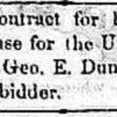 cr1869011603WoodHouseForUnionSchool.JPG: Contract to build wood house for Union School awarded to lowest bidder George E. Dunn