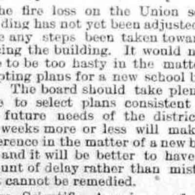 cr1896080701UnionSchoolLoss.jpg: Saugatuck Union School replacement after fire
