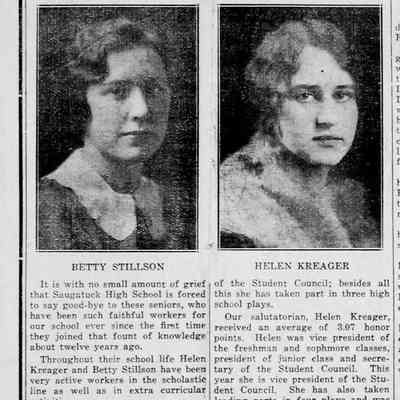 cr1930053001SHSHonorStudents.jpg: Helen Kreager and Betty Stillson honored