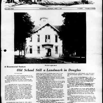cr1976040101OldSchool-1.jpg: Bicentennial feature about Douglas Union School part 1