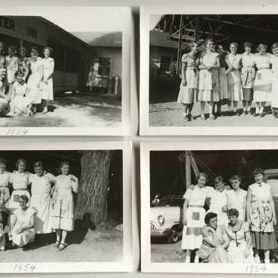 employees of the Edgewater Inn in front of the restaurants screened sides