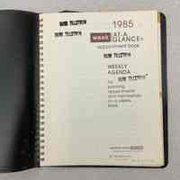 Burr Tillstrom 1985 “week at a glance” appointment book