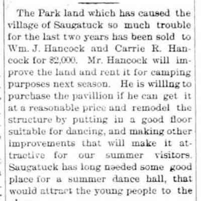 cr1903010905ParkLandSold.jpg 31KB: The park land which has caused the village so much trouble for the last two years has been sold to William J. Hancock and Carrie R. Hancock