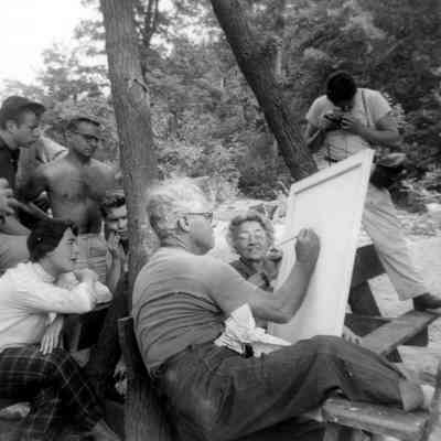 class008.jpg 280KB: Elsa Ulbricht seated next to instructor