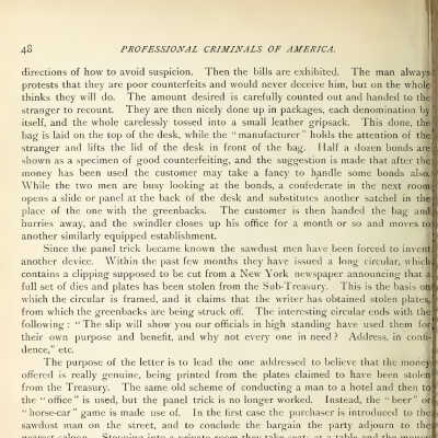 "Professional Criminals of America" by Thomas Byrens, 1886, pg. 48