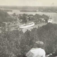 Mt. Baldhead view with two men