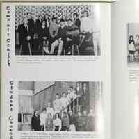          Compass 1965; Compass staff - BACK ROW (L. to R.) Bill Strampel, Linda Colby, Gunnel Gradin, Paula Wicks, Susan Bray, Elaine Crawford, Marianne Van Dis, Ken Showers. FRONT ROW (L. to R.) Mr. Hanford, Laura Miller, Bob Crawford, Grant Crawford.
Student Council - STAIRS (L. to R.) Teed Wieland, Regina Bekken, Sue Bray, Ken Showers, Ron Jillson, Greg Nieusma, Jane Allen, Mark Bekken. FRONT ROW (L. to R.) Janice Gilman, Lynn Mayer, ? Nyman, Don Peel, Bill Strampel, David Gorz, Tom Fosdick.
   