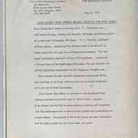          “River Queen Boat Works Breaks Ground for New Plant” press release dated 15 May 1970; RIVER QUEEN BOAT WORKS BREAKS GROUND FOR NEW PLANT
River Queen Boat Works, a division of U. S . Industries, Inc., with plants in Gary, Indiana and Douglas, Michigan has broken ground for a new plant in Douglas, Michigan. R. J. Peterson, president
of River Queen, announced that the new plant is being built to house production of a new line of fiberglass houseboats. The first
model scheduled to be built will be a 32' houseboat. Located on a 20 acre tract on the South edge of Douglas, the new facility will
provide additional employment for the Saugatuck-Douglas area.
River Queen has also recently completed construction of two
new buildings at its Gary, Indiana plant for increased production of its line of all-steel houseboats.
River Queen Boat Works is a pioneer in the houseboat field,
starting manufacture of their boat in 1952 in Gary, Indiana.
River Queen was the first to mass-produce a planing hull houseboat,
with the performance of a cruiser and the comfort and convenience of
a home afloat. Acceptance of the River Queen has been tremendous and the sales outlook for the future looks very good.
   