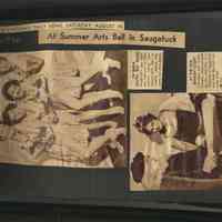          HB-0117.JPG 991KB; Jean Sewers, Jean Laviolette, Jeanne Edgcomb, Jane Brady [Jane Atwood of Milwaukee], Christiana Hoerman, Carl Hoerman from Henry Brady album. 1935 written on South Seas quartet photo. Summer arts ball. Art week ball.
   