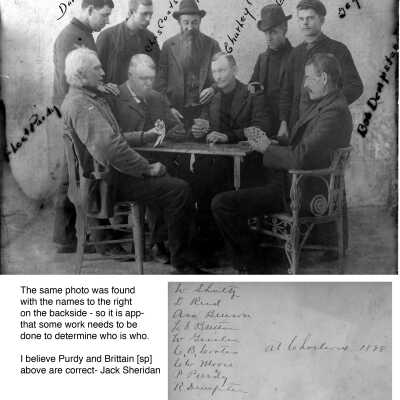Captains and poker.jpg -- 1.4 MB source of image unknown: Fleet Purdy, Dave Reed, ?, Chas Coats, A.C. Benson, Charley Moore, Cap Brittain, Geysller, Bob Dempster,  -- same image called "89_1_383_Philetus_Purdy" on Jack Sheridan drive at 2021.72.02