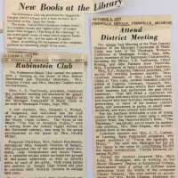          Newspaper clippings from the Rubinstein Club binder 8
   