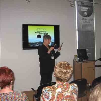 IMG_9860.JPG 1MB: Marsha Kontio delivering a program about May Heath's legacy.