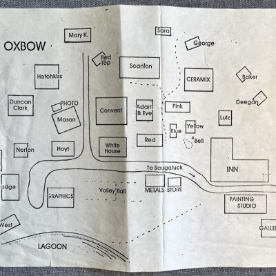 Map of Ox-Bow cottages and studios with Lagoon in the lower left.