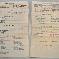          1897-1950 Saugatuck High School folder includes index cards with names of graduating class from 1926 to 1961
   