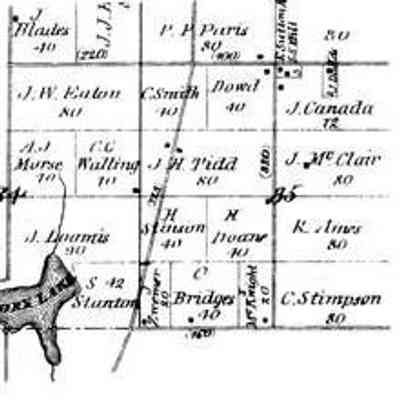 From July 7: It is unclear exactly where J. B. Smalley, who kept this diary, lived but it was on the south edge of Laketown Township. This map shows the farms of McClair, Doane, Tidd and Zwemer, neighbors he frequently mentions in his diary.