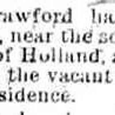 cr1887032501CoatesPlaceMovedNearPond.jpg: George Crawford bought Coastes place near school house of James Purdy, move house to lot next to J.M. Pond's house