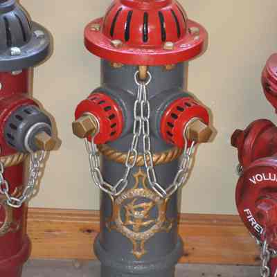 An example of a freshly-painted Eddy hydrant from circa 1915.
