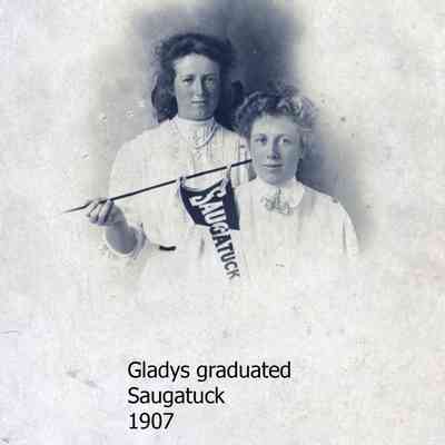 JonesEmilyandGladys.jpg 785KB: Gladys graduated Saugatuck 1907