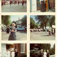         94-1-003ABCDEF_Saug._1968_parade.jpg; Marching band, ladies dressed for tea at the Woman's Club,
   