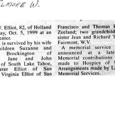 Obit of Elliot Elmore, which may or may not be the same person.