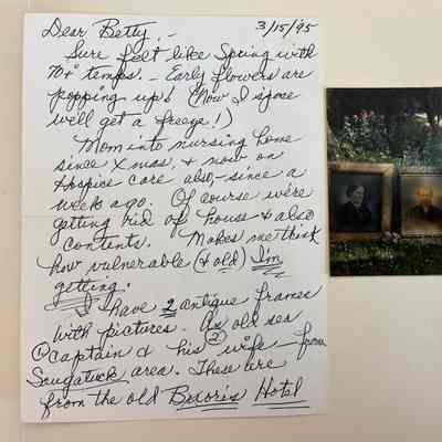 Letter about Buoris framed portraits