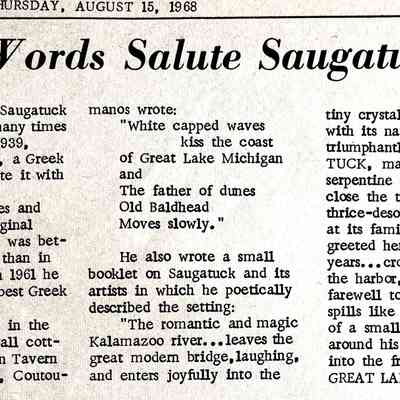 His Words Salute Saugatuck: George Coutoumanos