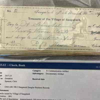 Checks issued by Village of Saugatuck