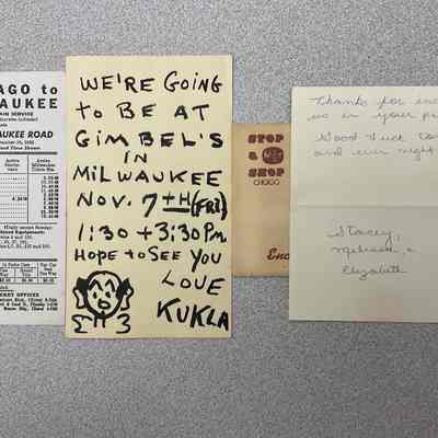 Burr Tillstrom train schedule, card, invitation