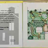          Proofs of the glass signs that once studded the harden and an early plan for the walkways.
   