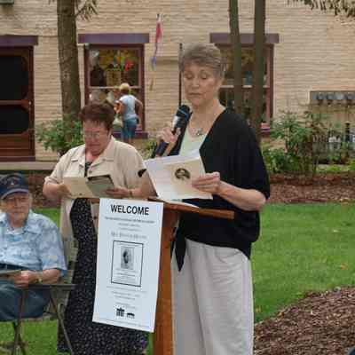 Marsha Kontio at the May Francis Heath memorial dedication