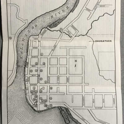 fold out map with sites numbered 1-33