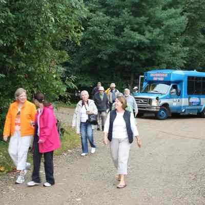 Unloading the bus at Ox-Bow: Photo by Charlie Terry