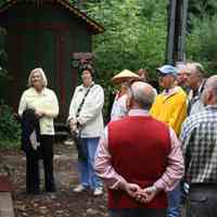          Jim Birkes tells the tale of Mary K, the sherrif of Ox-Bow; Photo by Charlie Terry
   